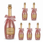 Christabelle 6 Pink Glass Christmas Baubles Champagne Bottle Quirky 14cm Xmas Tree Decorations Hanging Ornaments thumbnail 1