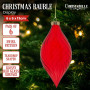 Christabelle Box of 6 Glossy Red Glass Teardrop Baubles with Swirl Pattern thumbnail 2