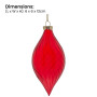 Christabelle Box of 6 Glossy Red Glass Teardrop Baubles with Swirl Pattern thumbnail 3