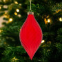 Christabelle Box of 6 Glossy Red Glass Teardrop Baubles with Swirl Pattern thumbnail 5