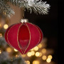 Christabelle 6 Red Glass Christmas Baubles Onion Shape 10cm Xmas Tree Decorations Hanging Ornaments Gift Boxed Set thumbnail 5