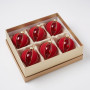 Christabelle 6 Red Glass Christmas Baubles Onion Shape 10cm Xmas Tree Decorations Hanging Ornaments Gift Boxed Set thumbnail 3