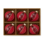 Christabelle 6 Red Glass Christmas Baubles Onion Shape 10cm Xmas Tree Decorations Hanging Ornaments Gift Boxed Set thumbnail 4