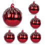 Christabelle 6 Red Glass Christmas Baubles Jewel Ice Drips 8cm Xmas Tree Decorations Hanging Ornaments Gift Boxed Set thumbnail 1