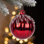 Christabelle 6 Red Glass Christmas Baubles Jewel Ice Drips 8cm Xmas Tree Decorations Hanging Ornaments Gift Boxed Set thumbnail 8