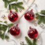 Christabelle 6 Red Glass Christmas Baubles Jewel Ice Drips 8cm Xmas Tree Decorations Hanging Ornaments Gift Boxed Set thumbnail 3
