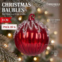 Christabelle 6 Red Glass Christmas Baubles Jewel Ice Drips 8cm Xmas Tree Decorations Hanging Ornaments Gift Boxed Set thumbnail 9