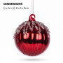 Christabelle 6 Red Glass Christmas Baubles Jewel Ice Drips 8cm Xmas Tree Decorations Hanging Ornaments Gift Boxed Set thumbnail 2