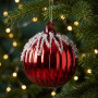 Christabelle 6 Red Glass Christmas Baubles Jewel Ice Drips 8cm Xmas Tree Decorations Hanging Ornaments Gift Boxed Set thumbnail 5