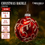 Christabelle Glossy Red Glass Baubles 6Pcs with Swirly Vine Pattern Balls Christmas Tree Decoration Ornament thumbnail 7