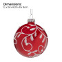 Christabelle Glossy Red Glass Baubles 6Pcs with Swirly Vine Pattern Balls Christmas Tree Decoration Ornament thumbnail 3
