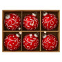 Christabelle Glossy Red Glass Baubles 6Pcs with Swirly Vine Pattern Balls Christmas Tree Decoration Ornament thumbnail 5