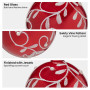 Christabelle Glossy Red Glass Baubles 6Pcs with Swirly Vine Pattern Balls Christmas Tree Decoration Ornament thumbnail 6
