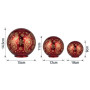 Christabelle 3 Red Glass Christmas LED Light Up Spheres Gold Pattern Table Decor Xmas Ornaments Battery Operated thumbnail 2