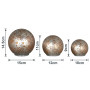 Christabelle 3 Silver Glass Christmas LED Light Up Spheres Gold Pattern Table Decor Xmas Ornaments Battery Operated thumbnail 2