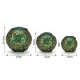 Christabelle 3 Green Glass Christmas LED Light Up Spheres Gold Pattern Table Decor Xmas Ornaments Battery Operated thumbnail 2