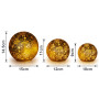 Christabelle 3 Gold Glass Christmas LED Light Up Spheres Patterned Table Decor Xmas Ornaments Battery Operated thumbnail 2