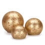 Christabelle 3 Gold Glass Christmas LED Light Up Spheres Patterned Table Decor Xmas Ornaments Battery Operated thumbnail 4