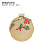 Christabelle Box of 6 Gold Glass Baubles with Holly Pattern and Jewels thumbnail 2
