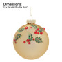 Christabelle Box of 6 Gold Glass Baubles with Holly Pattern and Jewels thumbnail 3