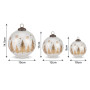 Christabelle 3 White Glass Christmas LED Light Up Spheres Gold Forest Table Decor Xmas Ornaments Battery Operated thumbnail 2
