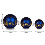 Christabelle 3 Royal Blue Glass Christmas LED Light Up Spheres Gold Forest Table Decor Xmas Ornaments Battery Operated thumbnail 2