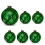 Christabelle 6 Green Glass Christmas Baubles Shimmer Wave 8cm Xmas Tree Decorations Hanging Ornaments Gift Boxed Set thumbnail 1