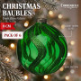 Christabelle 6 Green Glass Christmas Baubles Shimmer Wave 8cm Xmas Tree Decorations Hanging Ornaments Gift Boxed Set thumbnail 9