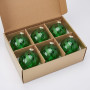 Christabelle 6 Green Glass Christmas Baubles Shimmer Wave 8cm Xmas Tree Decorations Hanging Ornaments Gift Boxed Set thumbnail 3