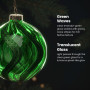 Christabelle 6 Green Glass Christmas Baubles Shimmer Wave 8cm Xmas Tree Decorations Hanging Ornaments Gift Boxed Set thumbnail 6
