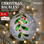 Christabelle 6 White Glass Christmas Baubles Green Jewel Leaf 8cm Xmas Tree Decorations Hanging Ornaments Gift Boxed Set thumbnail 7