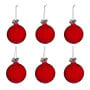 Christabelle 6 Red Glass Christmas Baubles Jewelled Top 8cm Xmas Tree Decorations Hanging Ornaments Gift Boxed Set thumbnail 1