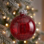 Christabelle 6 Red Glass Christmas Baubles Jewelled Top 8cm Xmas Tree Decorations Hanging Ornaments Gift Boxed Set thumbnail 3