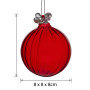 Christabelle 6 Red Glass Christmas Baubles Jewelled Top 8cm Xmas Tree Decorations Hanging Ornaments Gift Boxed Set thumbnail 5