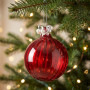 Christabelle 6 Red Glass Christmas Baubles Jewelled Top 8cm Xmas Tree Decorations Hanging Ornaments Gift Boxed Set thumbnail 7