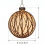 Christabelle 6 Gold Glass Christmas Baubles Shimmering Stripe Translucent 8cm Xmas Tree Decorations Hanging Ornaments thumbnail 5