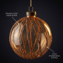 Christabelle 6 Gold Glass Christmas Baubles Shimmering Stripe Translucent 8cm Xmas Tree Decorations Hanging Ornaments thumbnail 3