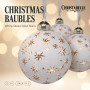 Christabelle 6 White Glass Christmas Baubles Gold Star 8cm Xmas Tree Decorations Hanging Ornaments Gift Boxed Set thumbnail 8