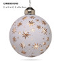 Christabelle 6 White Glass Christmas Baubles Gold Star 8cm Xmas Tree Decorations Hanging Ornaments Gift Boxed Set thumbnail 5