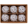 Christabelle 6 White Glass Christmas Baubles Gold Star 8cm Xmas Tree Decorations Hanging Ornaments Gift Boxed Set thumbnail 7