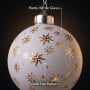 Christabelle 6 Large White Glass Christmas Baubles Gold Star 8cm Xmas Tree Decorations Hanging Ornaments Boxed Set thumbnail 4