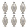 Christabelle 6 White Glass Christmas Teardrop Baubles Silver Jewel 13cm Xmas Tree Decorations Hanging Ornaments thumbnail 1
