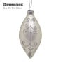 Christabelle 6 White Glass Christmas Teardrop Baubles Silver Jewel 13cm Xmas Tree Decorations Hanging Ornaments thumbnail 4