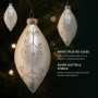 Christabelle 6 White Glass Christmas Teardrop Baubles Silver Jewel 13cm Xmas Tree Decorations Hanging Ornaments thumbnail 5