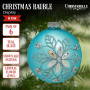 Christabelle Box of 6 Teal Glass Baubles with Snowflake Pattern & Central Jewel thumbnail 2