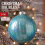Christabelle 6 Teal Glass Christmas Baubles Textured Gloss 8cm Xmas Tree Decorations Hanging Ornaments Gift Boxed Set thumbnail 2