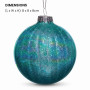 Christabelle 6 Teal Glass Christmas Baubles Textured Gloss 8cm Xmas Tree Decorations Hanging Ornaments Gift Boxed Set thumbnail 5