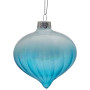 Christabelle Box of 6 Teal Ombre Glass Onion Baubles with Spiral Stripes thumbnail 1