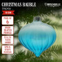 Christabelle Box of 6 Teal Ombre Glass Onion Baubles with Spiral Stripes thumbnail 2