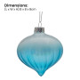 Christabelle Box of 6 Teal Ombre Glass Onion Baubles with Spiral Stripes thumbnail 3